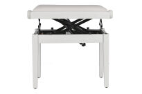 Ława do pianina Deluxe Autolift Vinyl Biały mat Siedzisko białe GEWA - 6