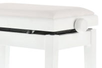 Ława do pianina Deluxe Autolift Vinyl Biały mat Siedzisko białe GEWA - 12