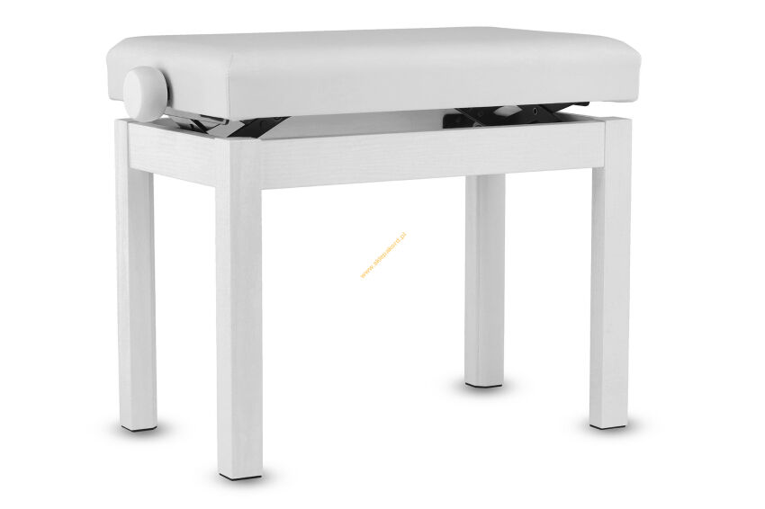 Ława do pianina Student Biały mat Siedzisko białe PURE GEWA