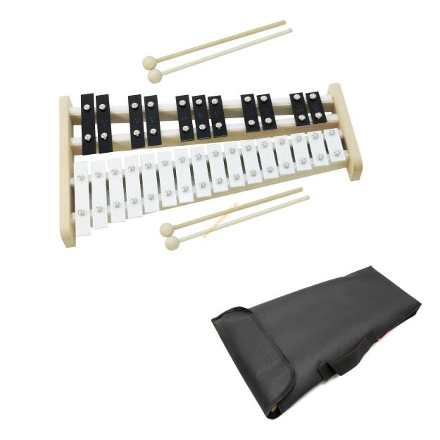 Dzwonki chromatyczne 27-tonowe AKORD + 4 pałki + pok czarny