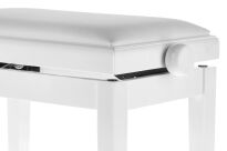 Ława do pianina Deluxe Vinyl biała w połysku Siedzisko białe GEWA - 3