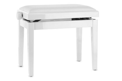 Ława do pianina Deluxe Vinyl biała w połysku Siedzisko białe GEWA