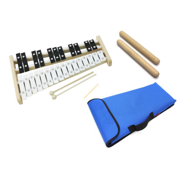 Dzwonki chromatyczne 27-tonowe AKORD + klawes + pok niebieski