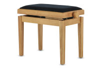 Ława do pianina Deluxe Naturalny matowy Siedzisko czarne GEWA - 6