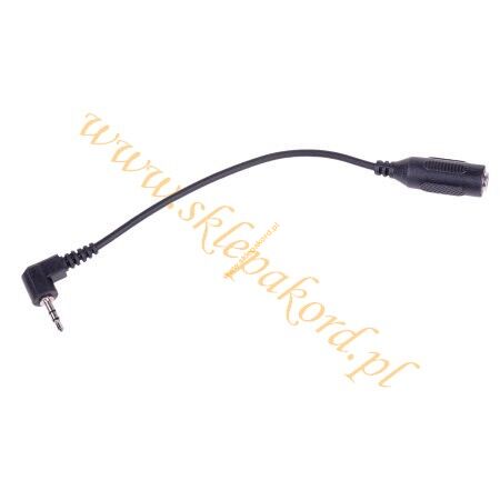 Złącze wtyk 2.5 kątowy / gniazdo 3.5 na kabelku (czarny)