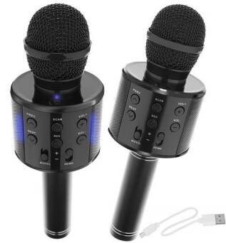Mikrofon karaoke z głośnikiem Bluetooth 4.0 czarny