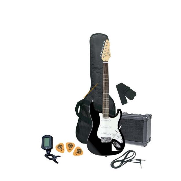 Gitara elektryczna GEWA RC-100 czarna zestaw