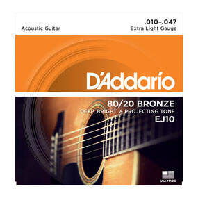 Struny do gitary akustycznej DADDARIO EJ10 010-047