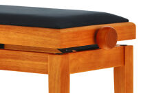 Ława do pianina Deluxe klnowy matowy Siedzisko czarne GEWA - 3