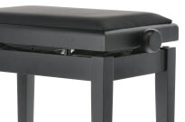 Ława do pianina Czarny mat Siedzisko czarne Deluxe Autolift Vinyl GEWA - 2