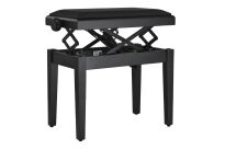 Ława do pianina Czarny mat Siedzisko czarne Deluxe Autolift Vinyl GEWA - 11