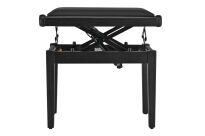 Ława do pianina Czarny mat Siedzisko czarne Deluxe Autolift Vinyl GEWA - 12