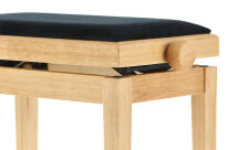 Ława do pianina Deluxe dębowy matowy Siedzisko czarne GEWA - 2