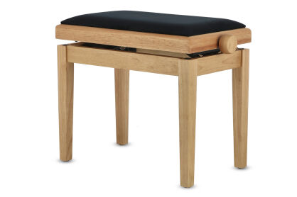 Ława do pianina Deluxe dębowy matowy Siedzisko czarne GEWA