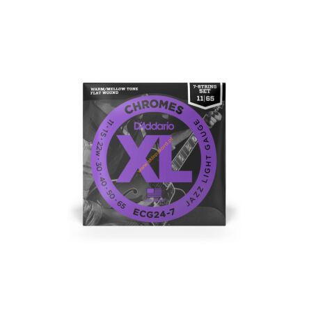 Struny do gitary elektrycznej D'Addario ECG24-7 Chromes Flat Wound 7-strunowe