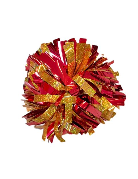 Pompon Holographic MIX GOLD&METALLIC RED złoto-czerwony 35 cm (6