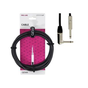 Kabel GEWA Jack - Jack kątowy 6,3mm Mono 3m czarny