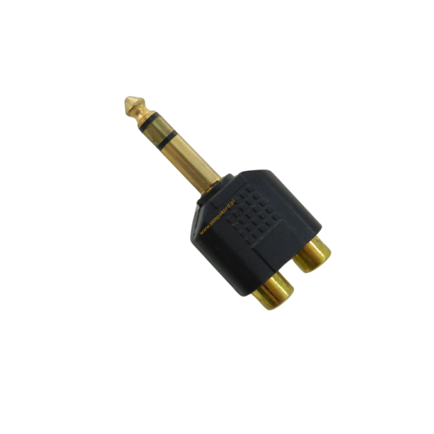 Złącze Jack 6.3 ST.-2xGN.RCA złoty [77]