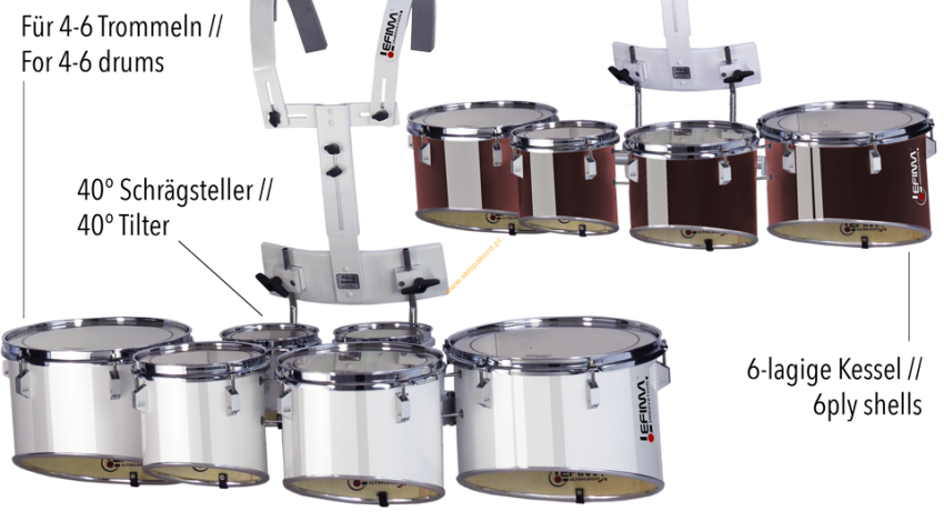 Zestaw tomów marszowych Lefima MT-UAT-5H11-1HM 6,8,10,12,13 białe