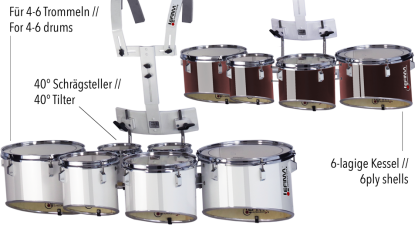 Zestaw tomów marszowych Lefima MT-UAT-5H11-1HM 6,8,10,12,13 białe