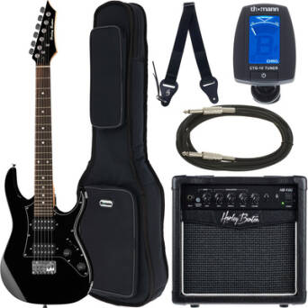 Zestaw gitara elektryczna Harley Benton RG-Junior BK Rock Series