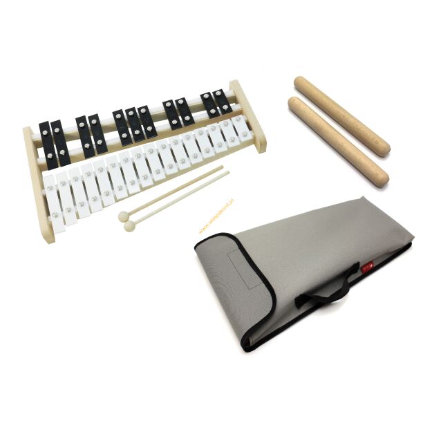 Dzwonki chromatyczne 27-tonowe AKORD + klawes + pok szary