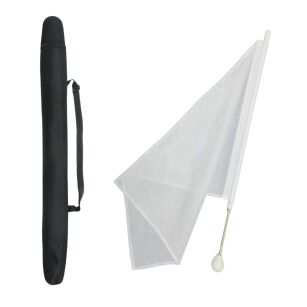 Zestaw flaga mażoretkowa BELTI FMT3 Z3 biała 65 cm (46 x 61) + pokrowiec czarny