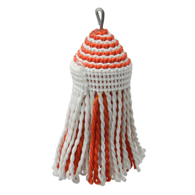 Chwosty pompony ręcznie robione P15 biało-czerwony