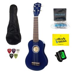 Ukulele Harley Benton Blue + zestaw akcesoriów