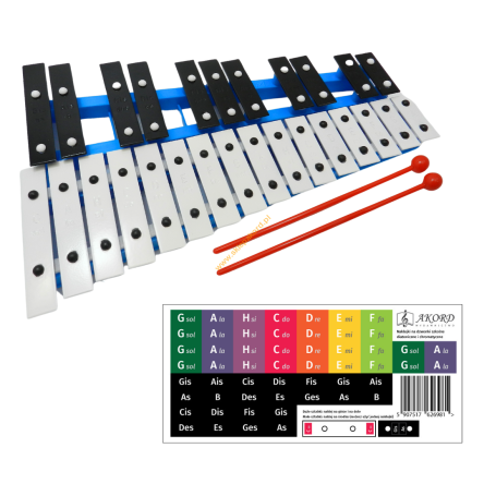 Zestaw Dzwonki Chromatyczne MAREK 27-ton plas. + naklejki