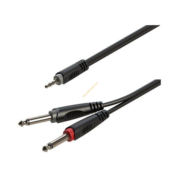 Kabel 2x Jack 6.3mm mono / Jack 3.5mm stereo 6m