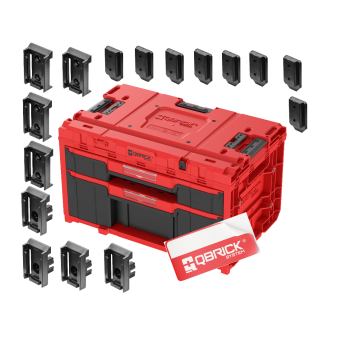 Skrzynka Qbrick System ONE Drawer 2 Plus Toolbox 2.0 Red Ultra HD szuflady