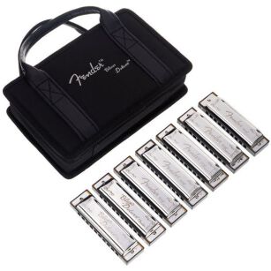Zestaw haromonijek harmonijka ustna Fender Blues Deluxe 7 pack z futerałem