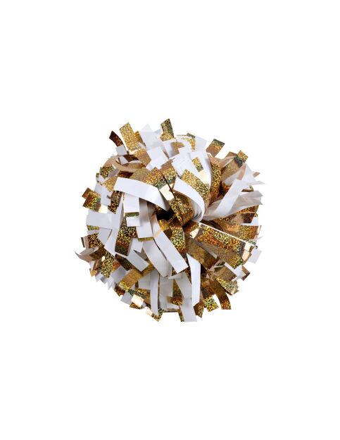 Pompon Holographic MIX GOLD&METALLIC WHITE złoto-biały 35 cm (6