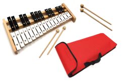 DZWONKI Chromatyczne CYMBAŁKI + POKROWIEC CZERWONY + 4 pałki