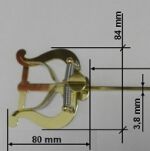 Lirka uniwersalna WYGIĘTA RMB duża mosiądz, dwa dociski długa 30 - 2