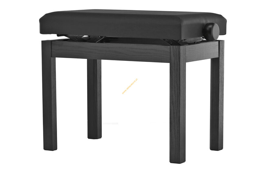 Ława do pianina Student Czarny mat Siedzisko czarne PURE GEWA