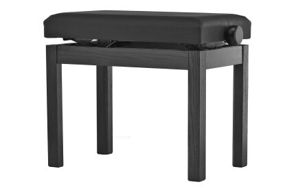 Ława do pianina Student Czarny mat Siedzisko czarne PURE GEWA