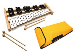 DZWONKI Chromatyczne CYMBAŁKI + POKROWIEC ŻÓŁTY + 4 pałki