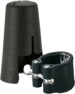 Ligaturka do klarnetu basowego VANDOREN Skóra PC ochraniacz plastikowy