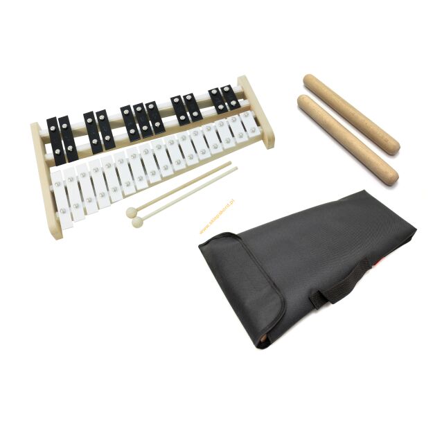 Dzwonki chromatyczne 27-tonowe AKORD + klawes + pok czarny