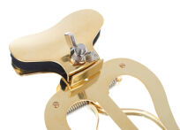 Lirka Trąbka RMB duża 2 dociski, mosiądz, na czarę - 7