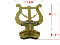Lirka Trąbka RMB duża 2 dociski, mosiądz, na czarę - 3