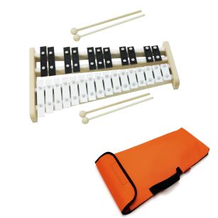 Dzwonki chromatyczne 27-tonowe AKORD + 4 pałki + pok pomarańczowy