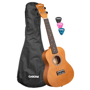 Ukulele koncertowe Cascha Linden Brown z pokrowcem