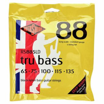 Struny do gitary basowej 5 strunowej Rotosound RS885LD Black Nylon