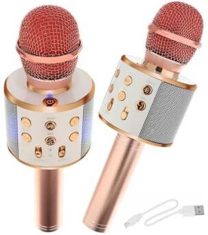 Mikrofon karaoke z głośnikiem Bluetooth 4.0 jasno-róż