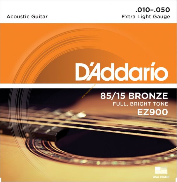 Struny do gitary akustycznej D'Addario 10-50 GTR 85/15 EZ900