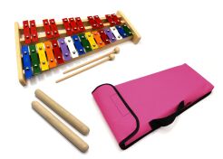 Dzwonki Chromatyczne 27-tonowe kolorowe + POKROWIEC RÓŻOWY + KLAWES