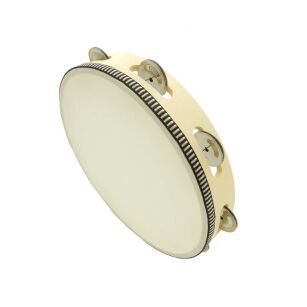 Tamburyno 10"  WHITE drewno naturalne